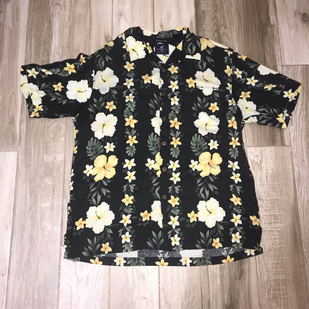 Caribbean Joe Hawaiian 100% Washable Silk Tee